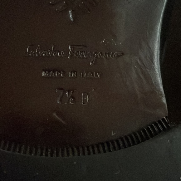 Salvatore Ferragamo Vintage Delirio Black Calf Leather Lace Up Dress Shoes 7 1/2 - Picture 8 of 16